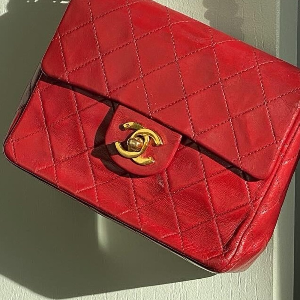 Chanel Red Burgundy Mini Flap Bag